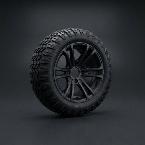 Off-road knobby wheel, lifted